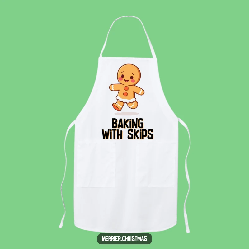 Funny Gingerbread Baker Apron: Happy Skipping Fun, Great Funny Gift