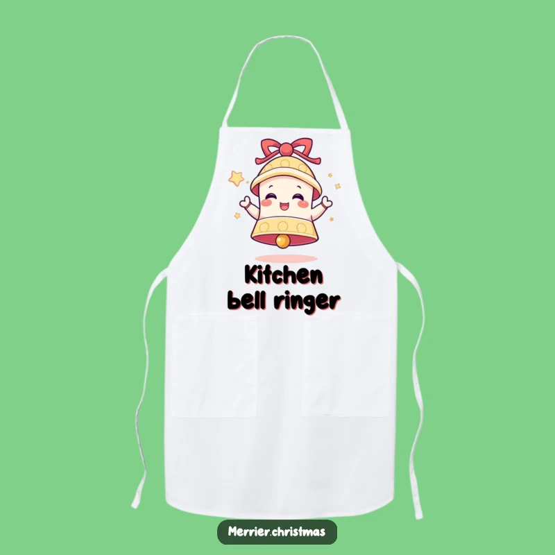 Funny Festive Bell Apron: Cook with Delightful Jingle!