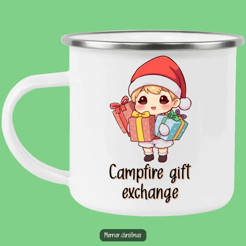 Funny Santa Camping Mug: Festive Gift Holder Cup, Holiday Outdoor Gift