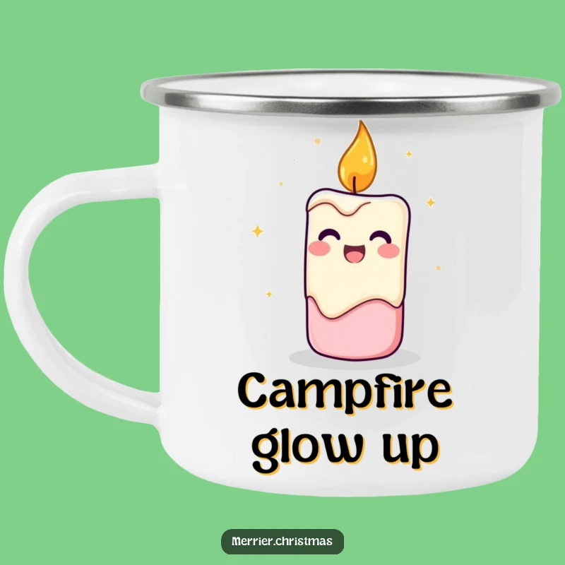 Funny Cheerful Candle Camping Mug: Light Up Your Adventures!