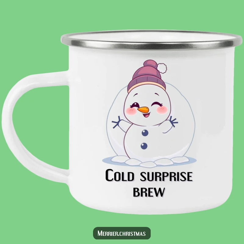 Campfire Ready Funny Winking Snowman Camping Mug: Cozy Humor Included!