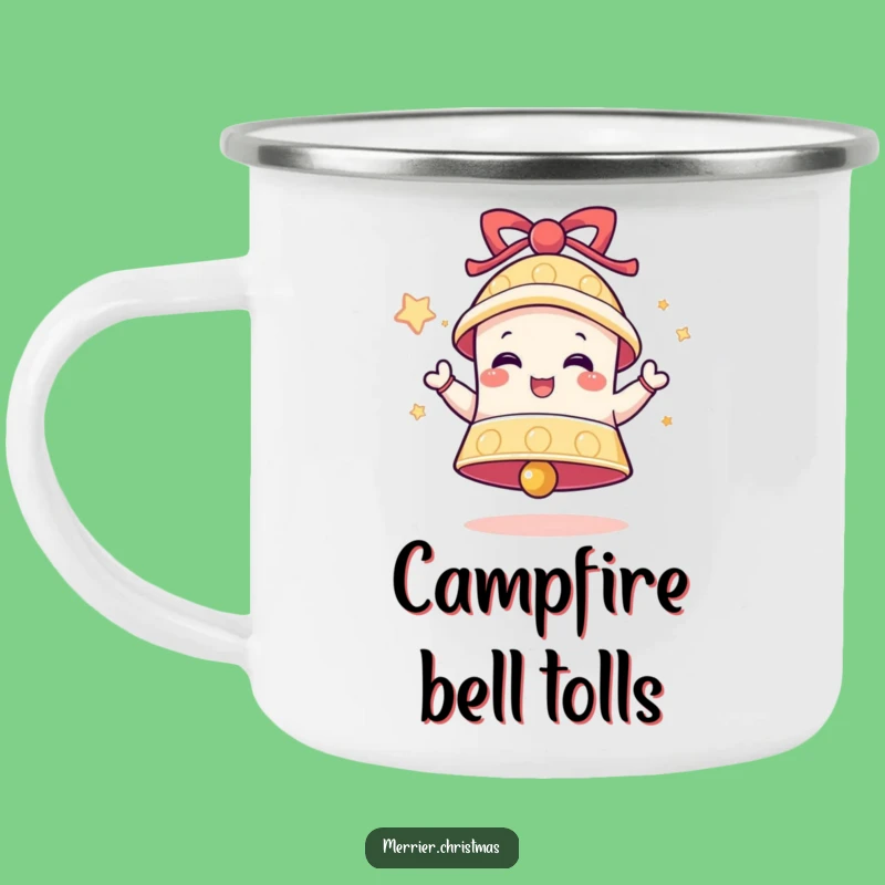 Funny Festive Bell Camping Mug: Ring in Outdoor Fun!