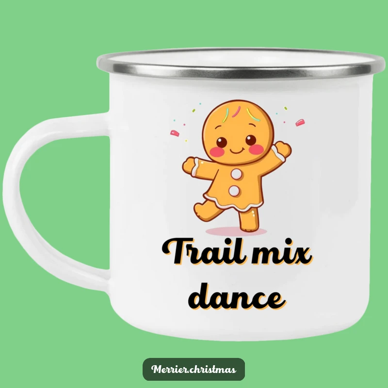 Funny Gingerbread Dance Camping Mug: Sweet Moves for Hilariously Festive Outdoor Sips