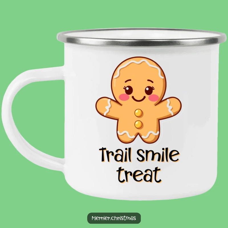 Funny Gingerbread Man Camping Mug: Sweet Outdoor Holiday Cheer