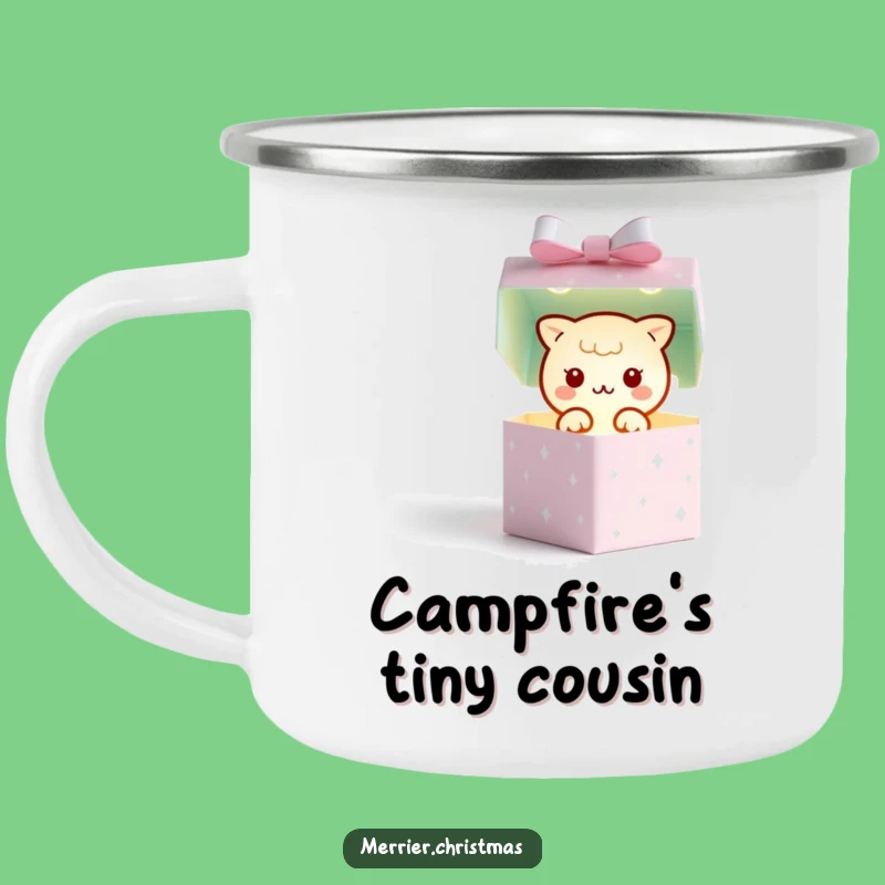 Funny Kawaii Gift Box Camping Mug: Twinkling Campfire Magic, Perfect Adventure Gift