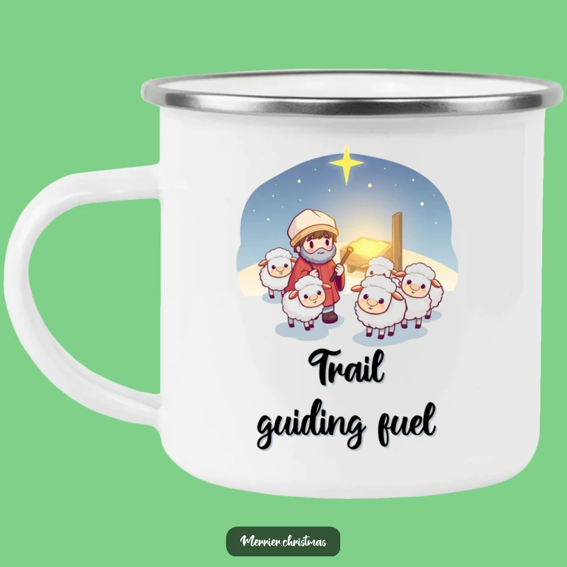 Funny Kawaii Shepherd Camping Mug: Durable Cartoon Guiding Sheep Adventure Gift