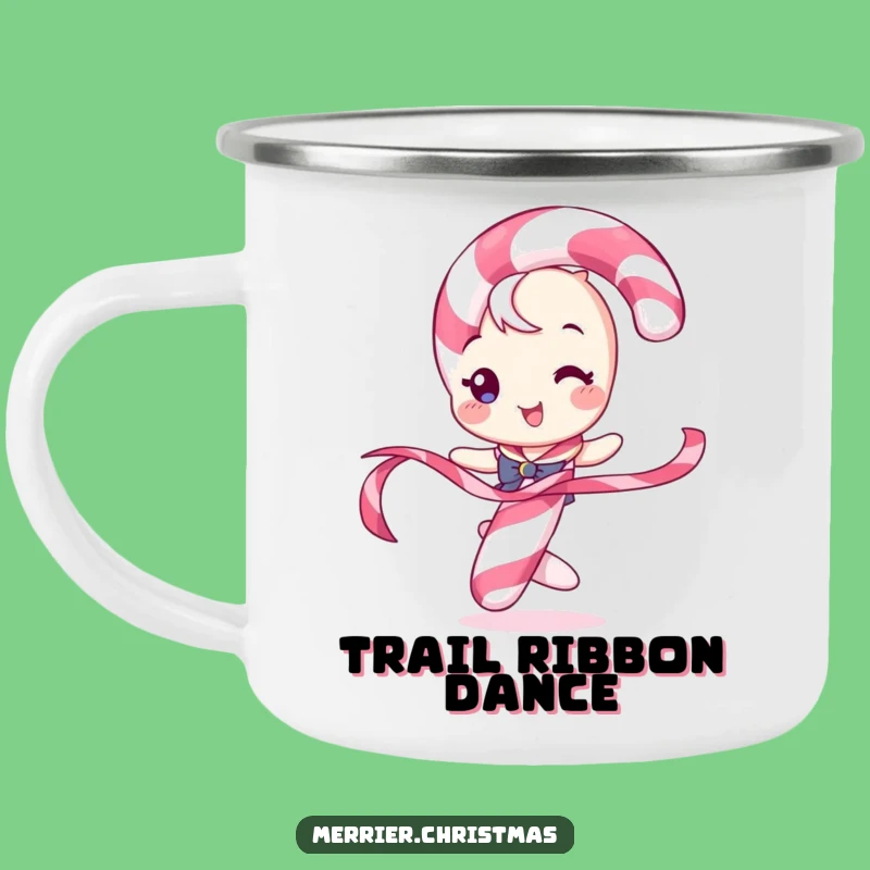 Funny Candy Cane Camping Mug: Festive Holiday Twirl, Unique Funny Gift