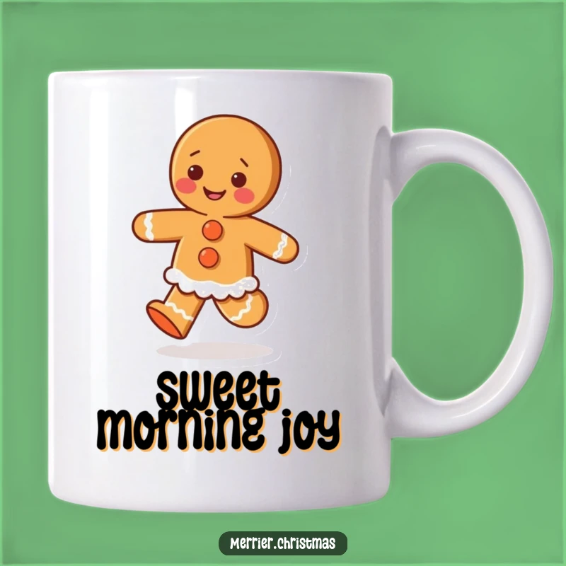 Funny Gingerbread Skip Mug: Icing Buttons Joyful Character, Perfect Funny Gift