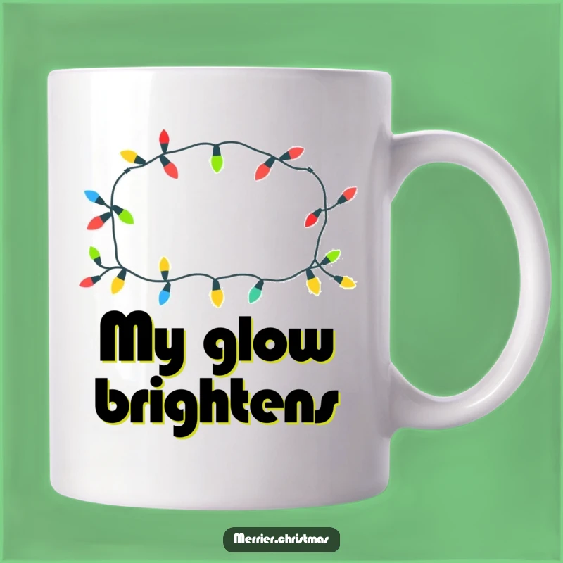 Funny Cheerful Christmas Lights Mug: A Playful Pattern for Festive Sips