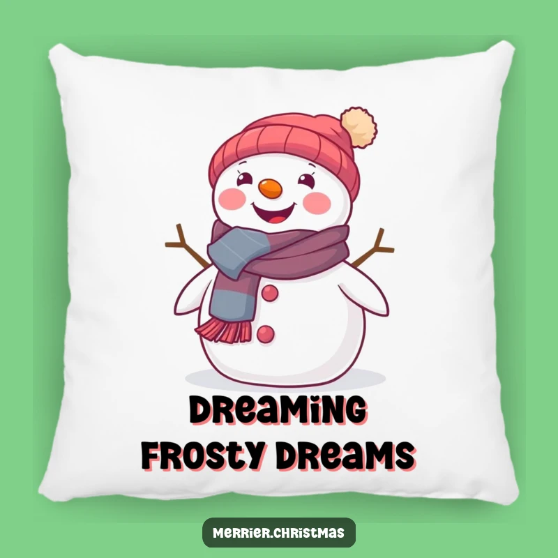 Cozy Funny Snowman Pillow - Festive Scarf Comfort Gift