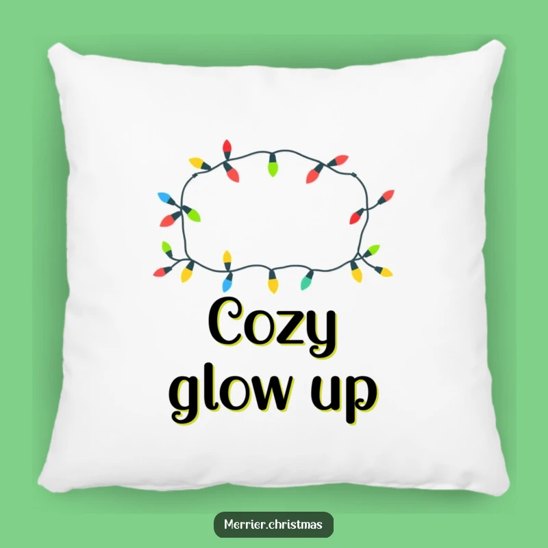 Funny Playful Christmas Lights Pillow: Cheerful Pattern for Cozy Comfort