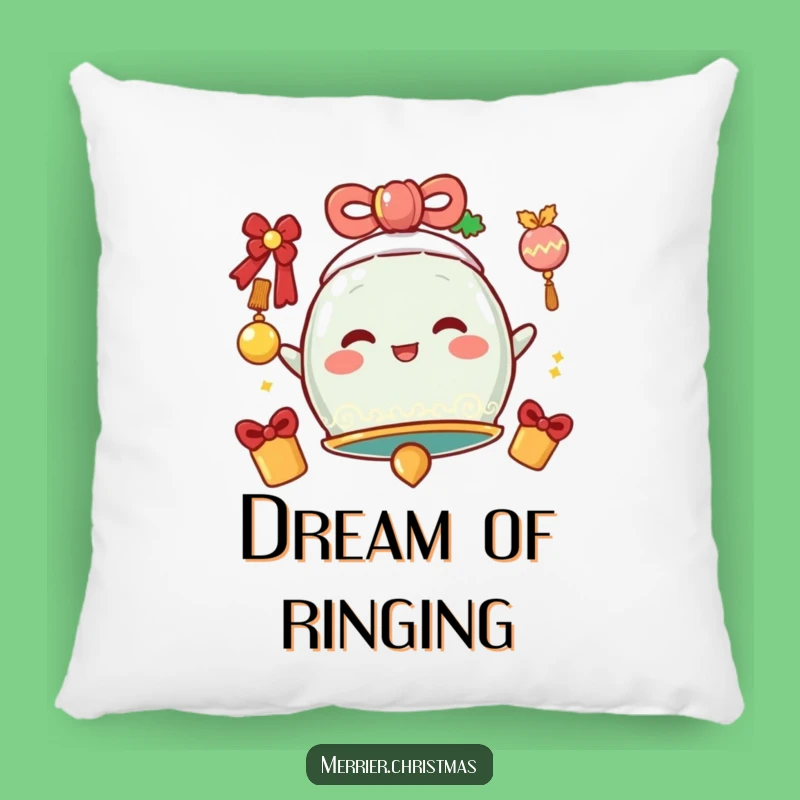 Funny Jingle Bell Pillow - Cozy Cheerful Character, Perfect Humorous Accent!