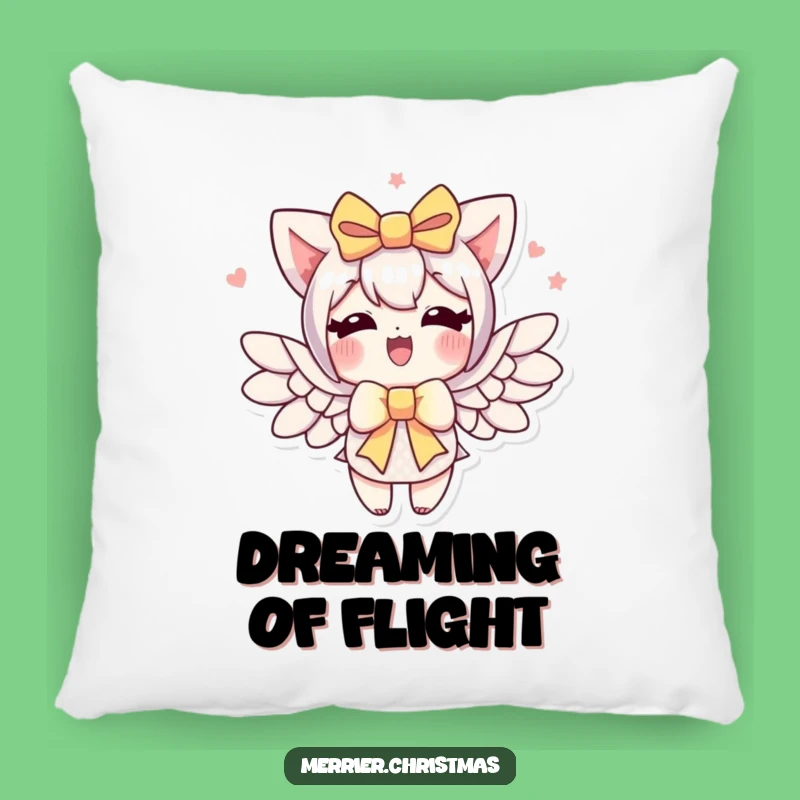 Funny Gift Bow Pillow: Cozy Flying Wings Cushion, Hilarious Home Gift