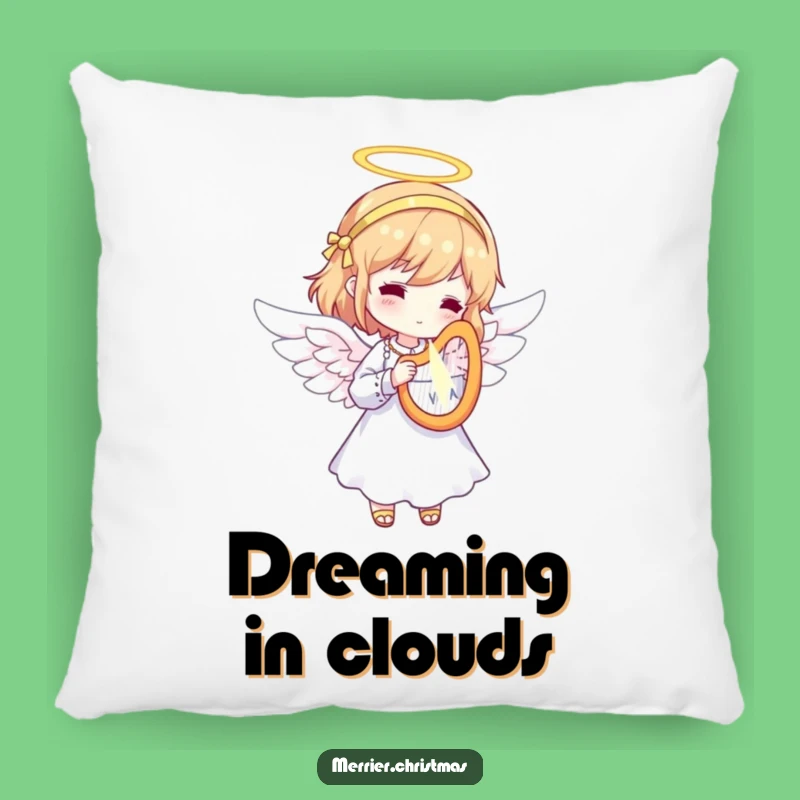 Funny Angel Harp Pillow: Cozy Up with Heavenly Humor and Divine Comfort