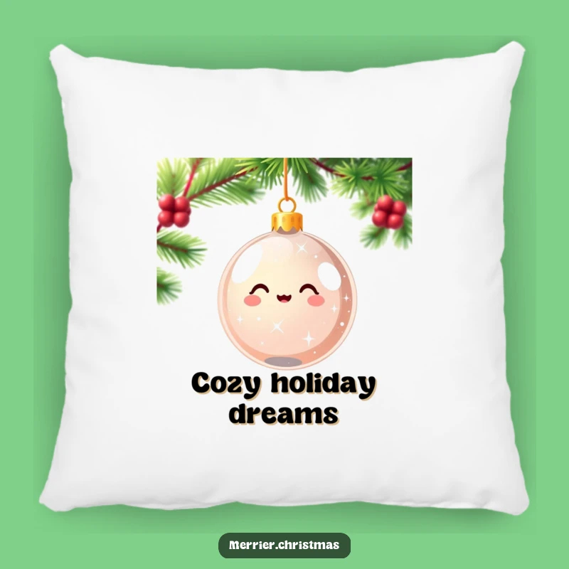 Funny Christmas Ornament Pillow - Sparkling Kawaii Delight - Cozy Festive Gift