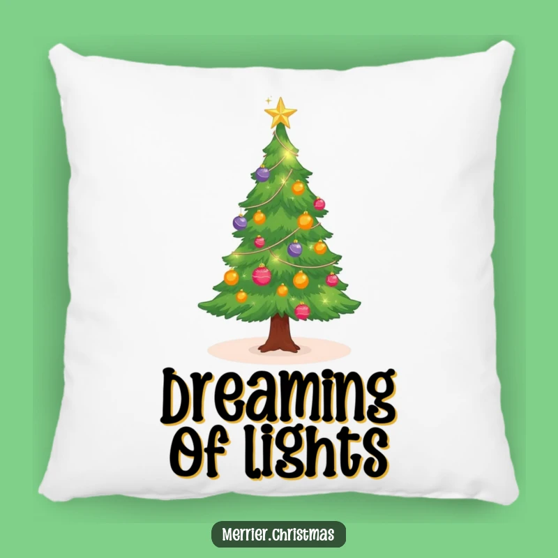 Funny Cute Christmas Tree Pillow: Sparkling Ornaments for Cozy Holiday Comfort
