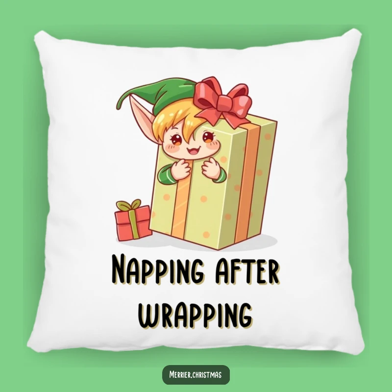 Funny Elf Wrapping Pillow: Cozy Holiday Ambiance, Sweet Funny Gift