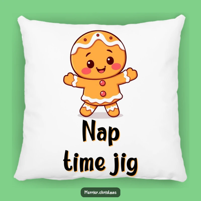 Funny Gingerbread Dance Pillow - Cozy Iced Character, Perfect Festive Accent!