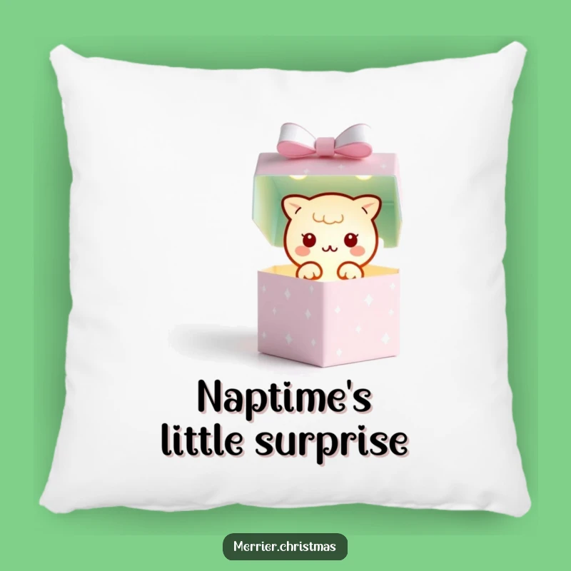Funny Kawaii Gift Box Pillow: Cozy Surprise Comfort, Perfect Joyful Accent