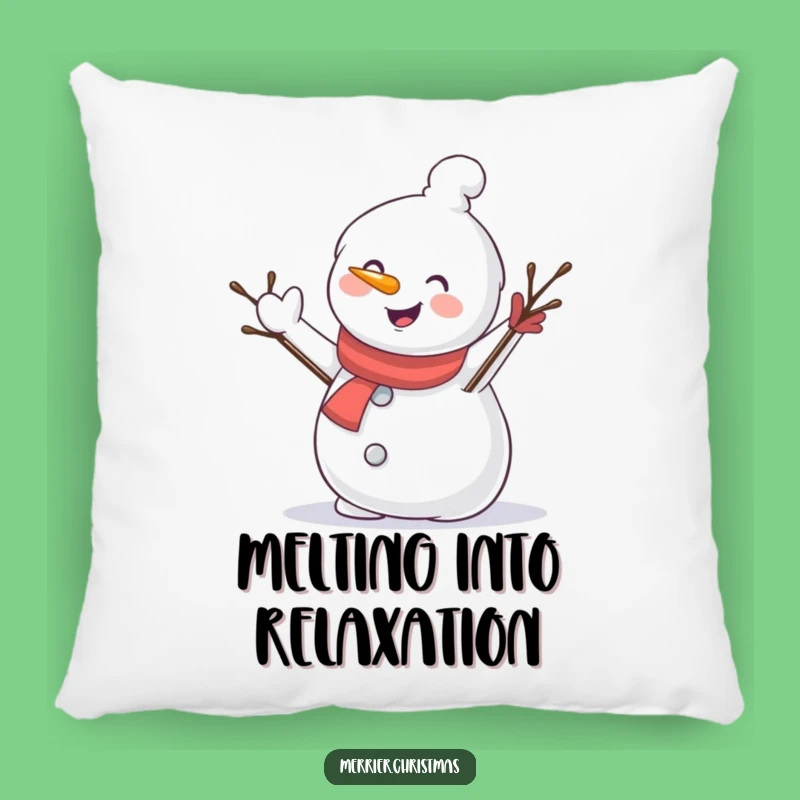 Funny Snowman Waving Pillow: Cozy Winter Accent and Hilarious Gift