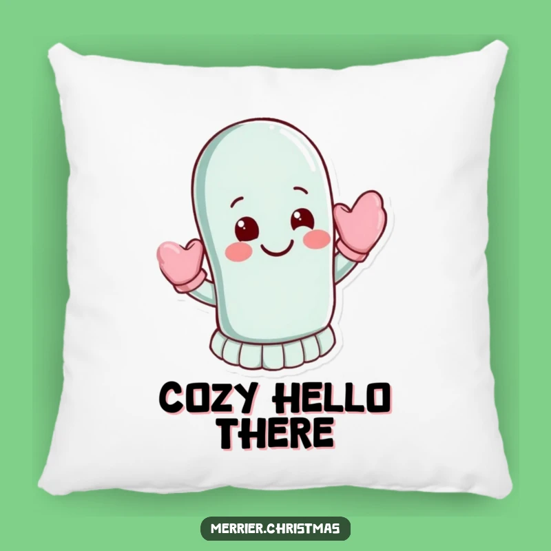 Funny Waving Mitten Pillow: Cozy Up with a Friendly Wave!