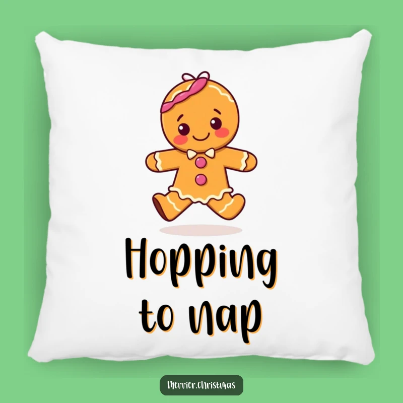 Funny Gingerbread Hop Pillow: Cozy Comfort and Sweet Holiday Accent