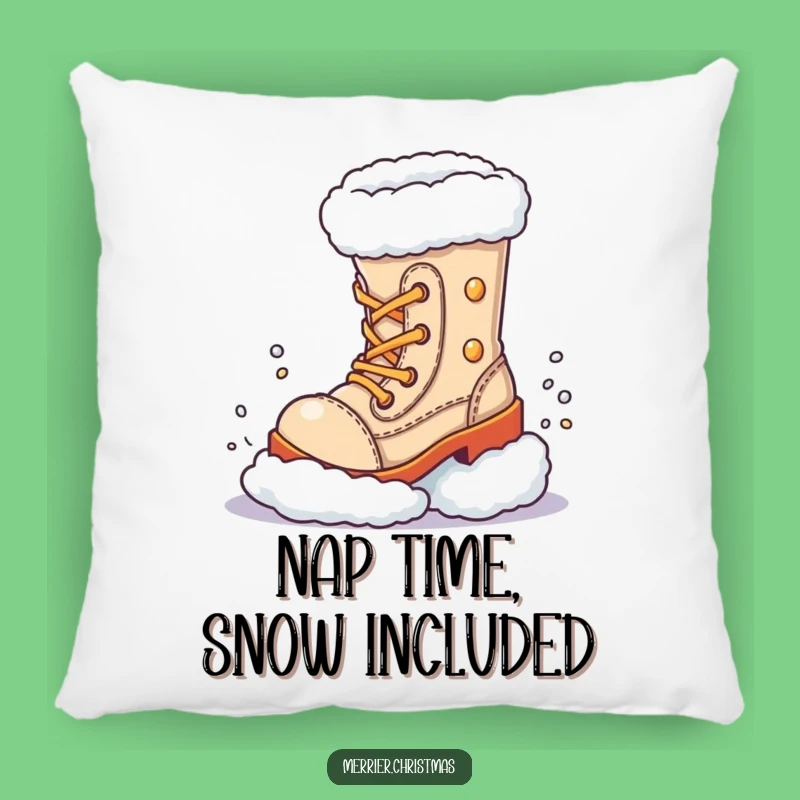 Funny Festive Boot Snow Kick Pillow - Cozy & Comical Home Decor