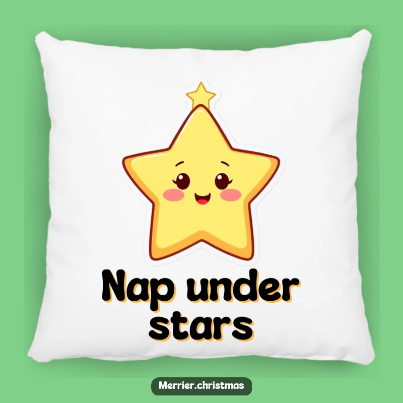 Funny Christmas Star Pillow - Cozy Twinkling Character, Perfect Humorous Accent!