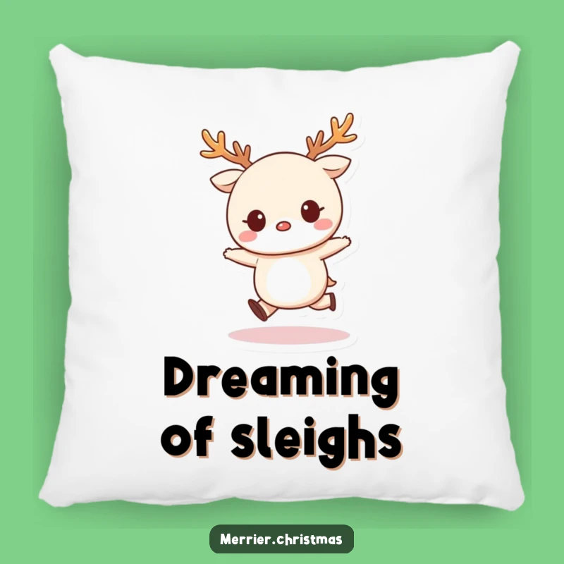 Soft Funny Kawaii Reindeer Skip Pillow, Cozy Holiday Comfort!