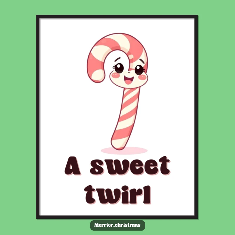 Funny Candy Cane Spin Digital Art: Cheerful Holiday Decor