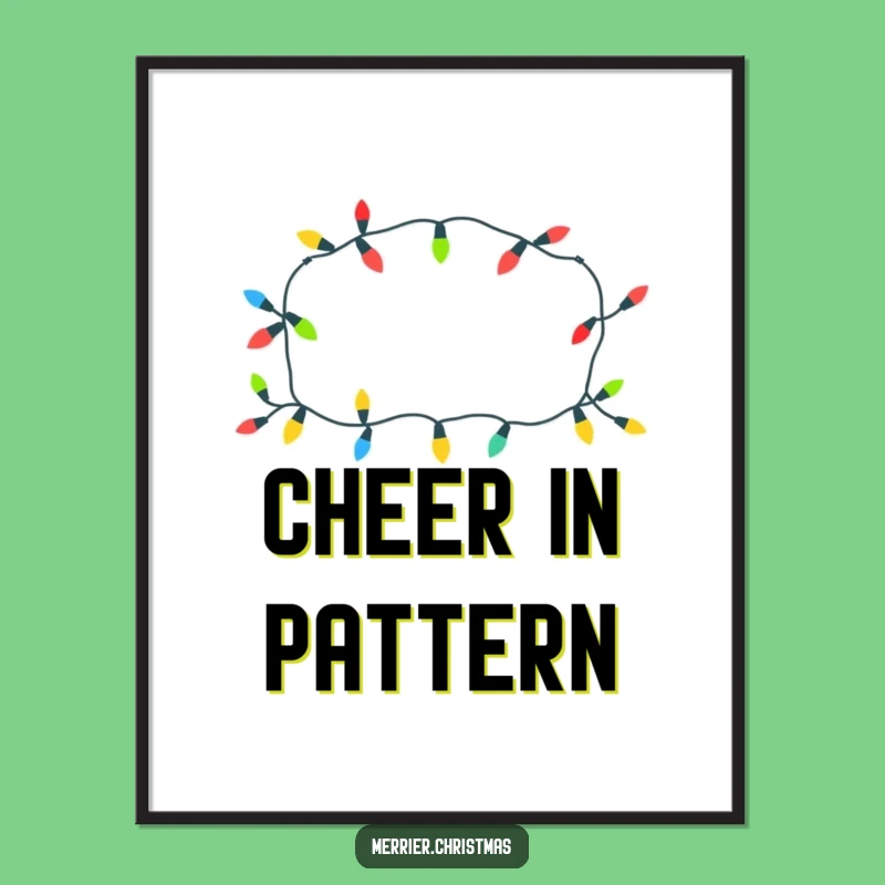 Funny Christmas Lights Digital Art: Cheerful Pattern for Instant Festive Decor