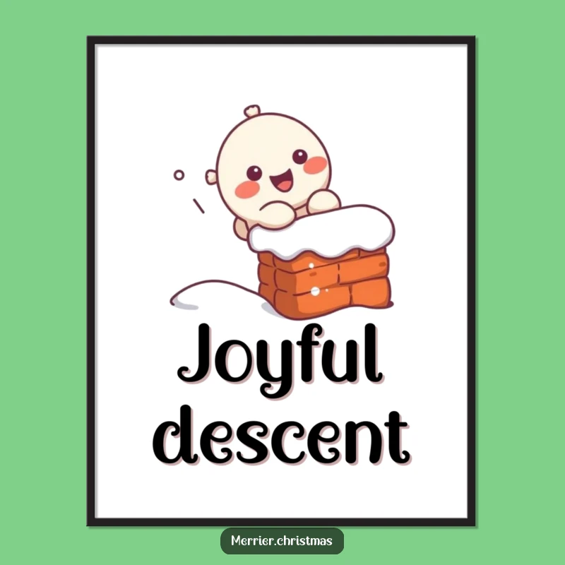 Funny Kawaii Chimney Slider Digital Print: Instantly Download Festive Cheer and Humor!