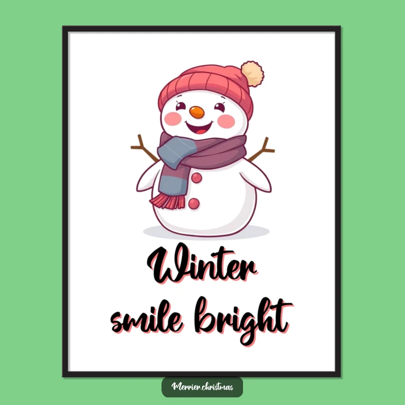 Funny Snowman Beaming Digital Art - Festive Scarf Print Gift