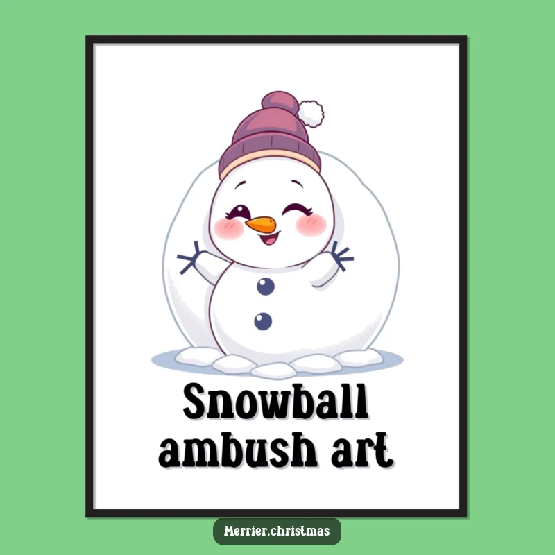 Instant Download Funny Winking Snowman Art: Festive Decor, Unique Humorous Gift!