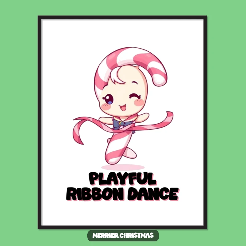 Funny Candy Cane Twirl Art Print: Instant Holiday Cheer, Perfect Funny Gift