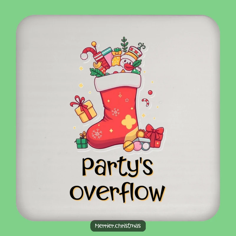Funny Christmas Stocking Coaster: Protect Surfaces with Festive Playfulness