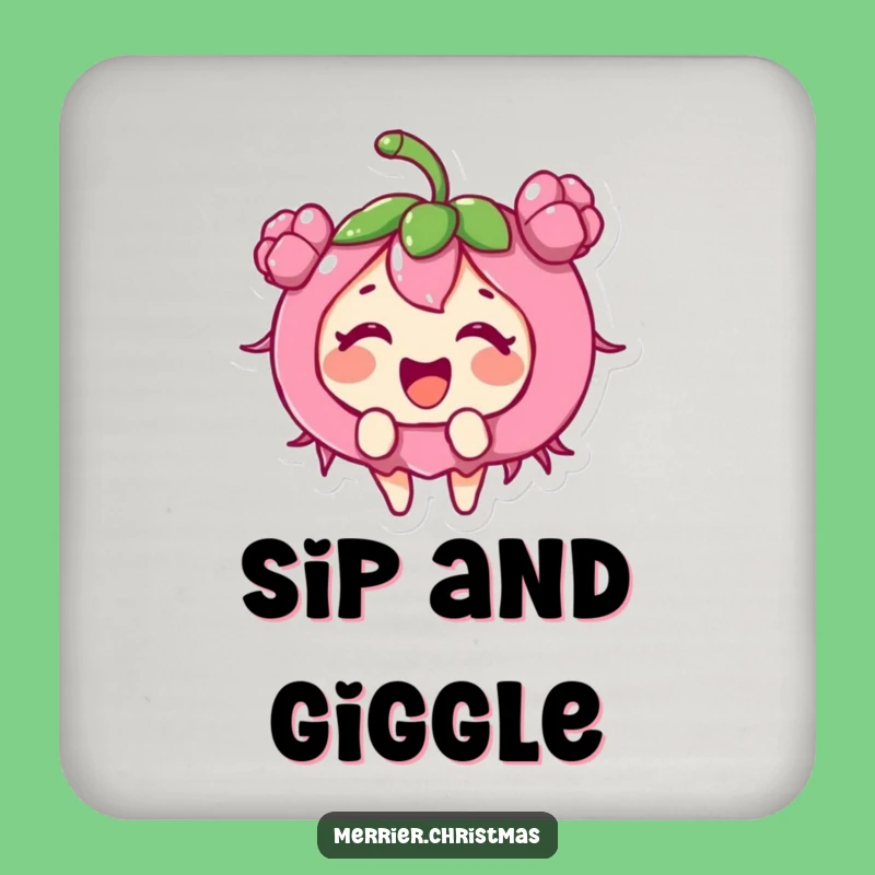 Funny Holly Berry Coaster: Protect Surfaces with Festive Giggles