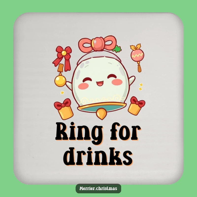 Funny Jingle Bell Coaster - Cheerful Table Protection, Festive Humorous Gift!