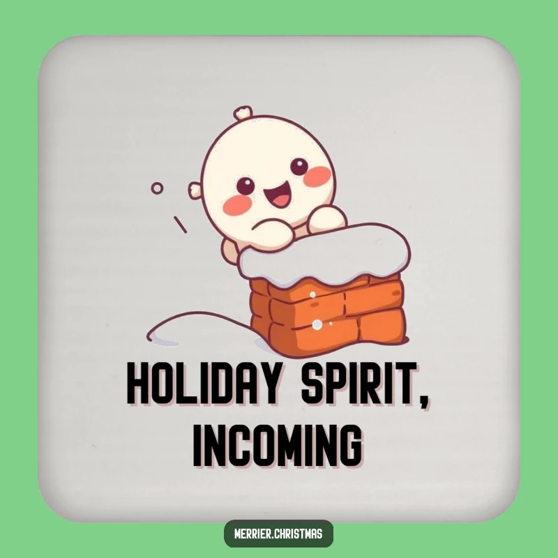 Funny Kawaii Chimney Slider Coaster Set: Protect Surfaces with Hilarious Holiday Charm!