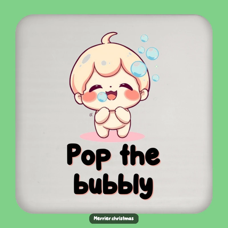 Funny Kawaii Bubble Blower Coaster, Protect Surfaces with Sparkle!