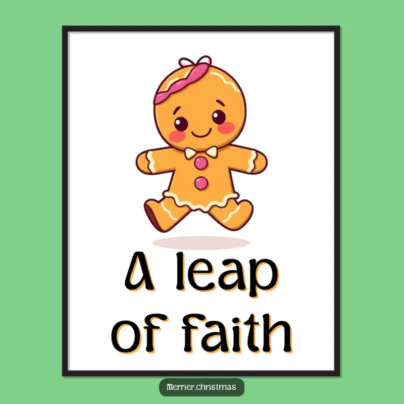 Funny Gingerbread Hop Poster: Festive Wall Art and Sweet Gag Gift