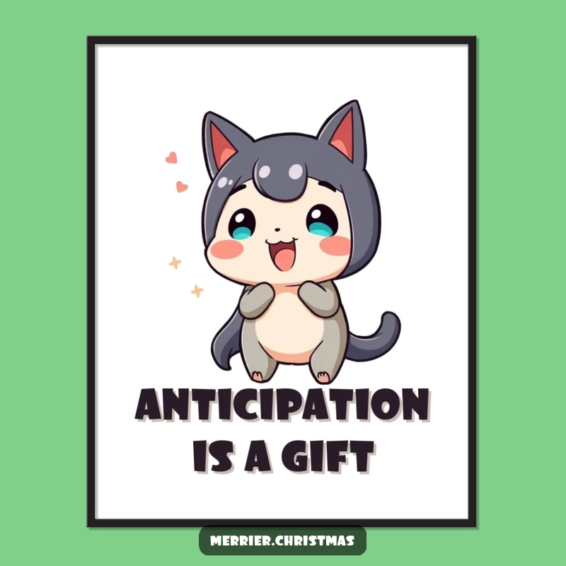 Funny Wiggling Present Poster - Hilarious Anticipation Art!