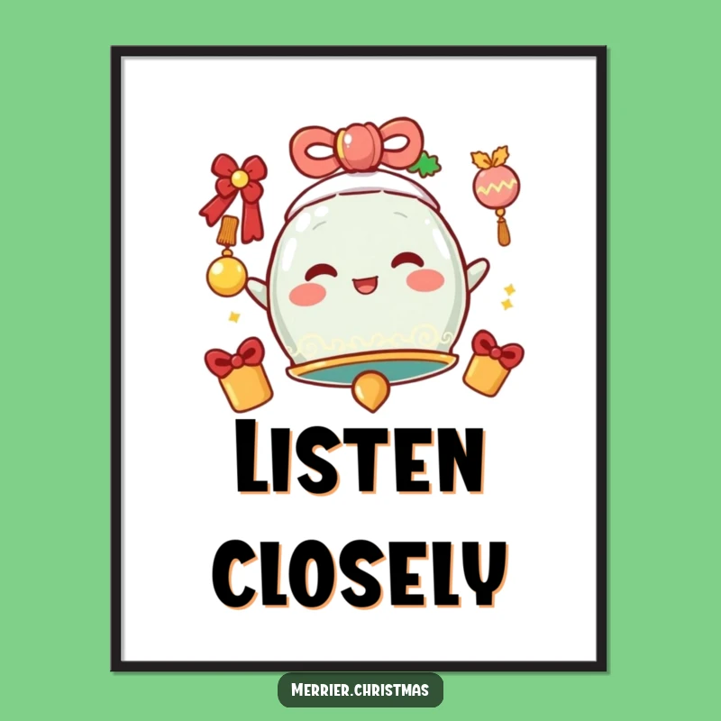 Funny Jingle Bell Poster - Cheerful Vibing Character Art, Unique Humorous Gift!