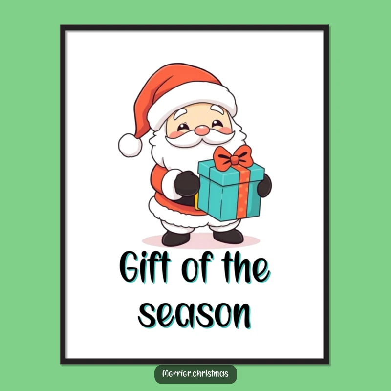 Funny Santa Gift Poster - Festive Art for a Jolly Holiday
