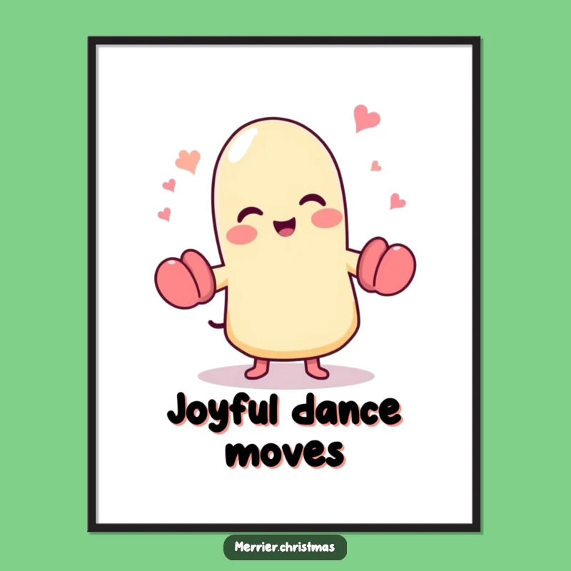 Funny Dancing Mitten Poster: Cute Glee Character Art, Humorous Gift Decor