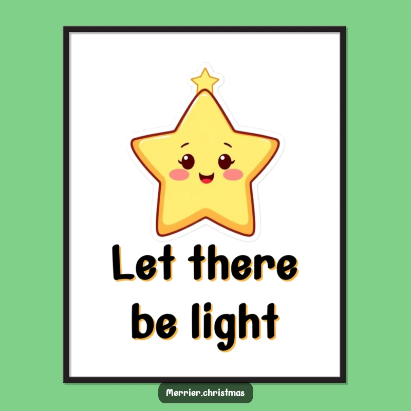 Funny Christmas Star Poster - Twinkling Art, Unique Humorous Holiday Gift!