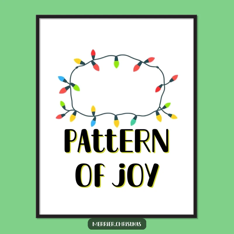 Funny Christmas Lights Poster: Cheerful Pattern for Festive Wall Art