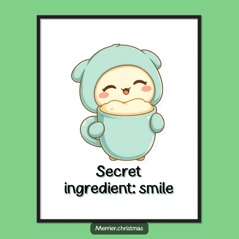 Funny Kawaii Winking Drinker Poster: Add a Dash of Humor to Your Walls!