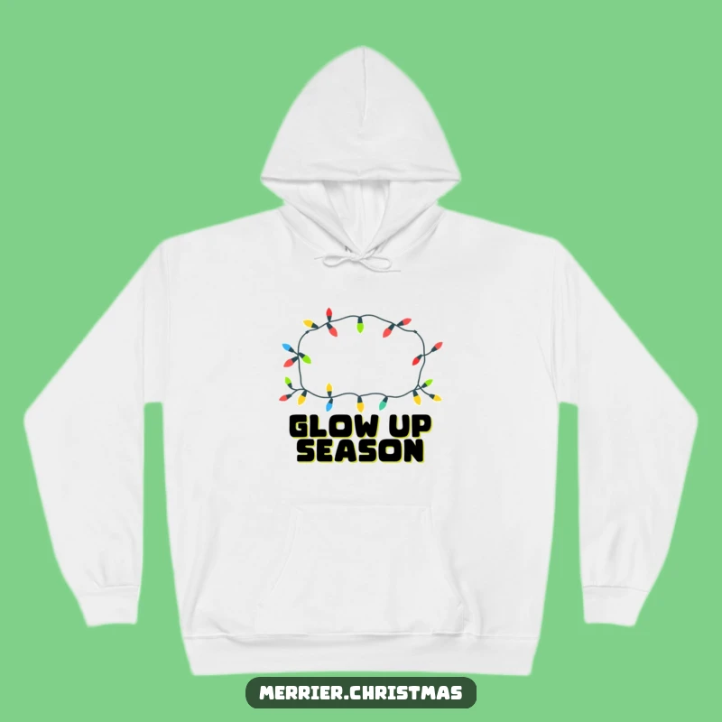 Cozy Funny Christmas Lights Hoodie: Cheerful Pattern for Warm Holiday Vibes