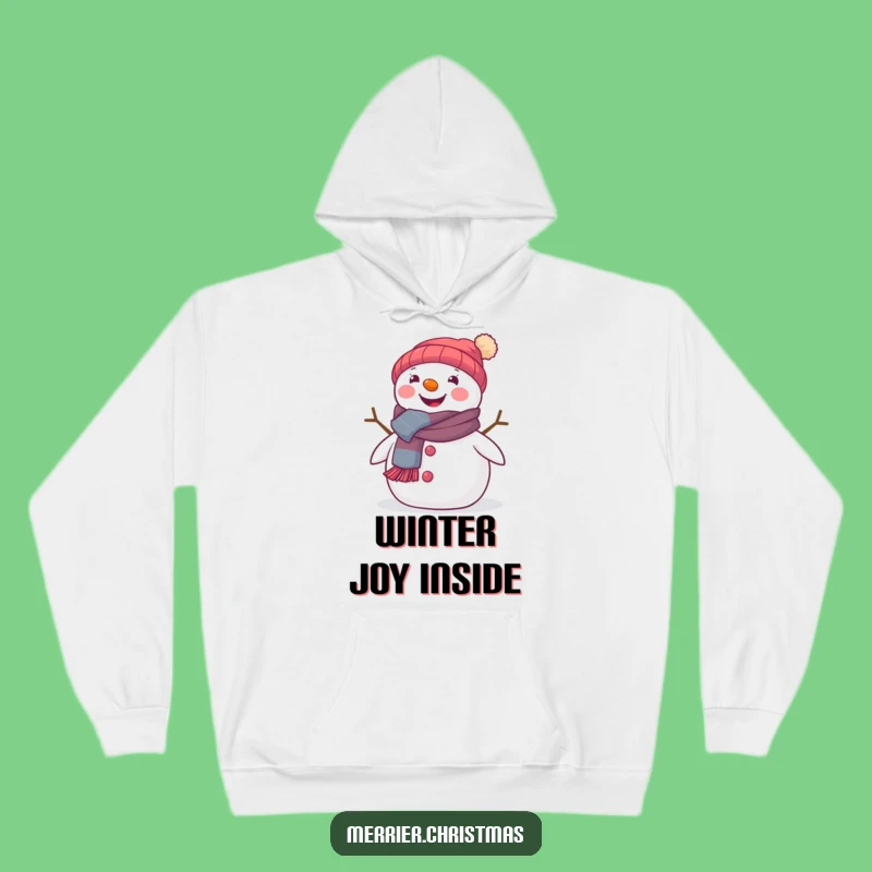 Cozy Funny Snowman Hoodie - Festive Scarf Winter Character Gift